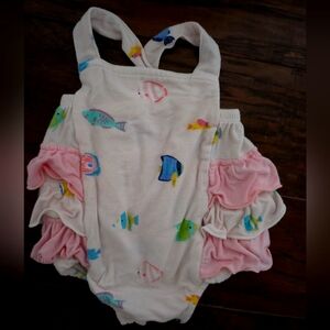 Angel Dear 0-3m Ruffle Bubble Romper